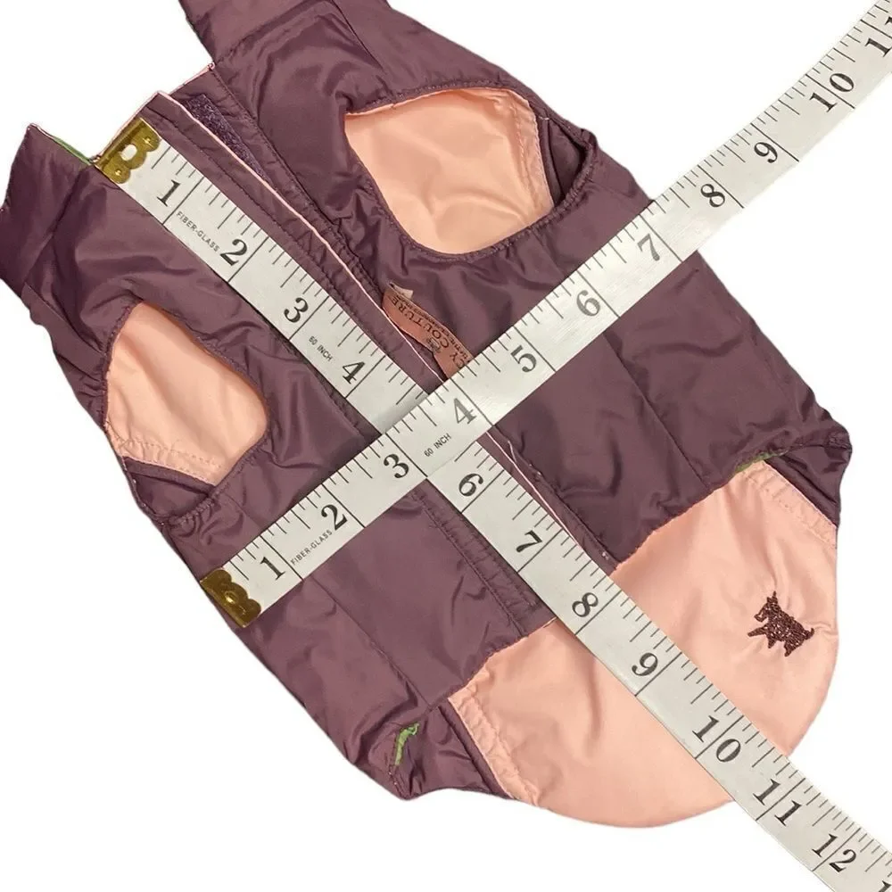 JUICY COUTURE Vintage Down Filled Dog Vest Reversible with Hood